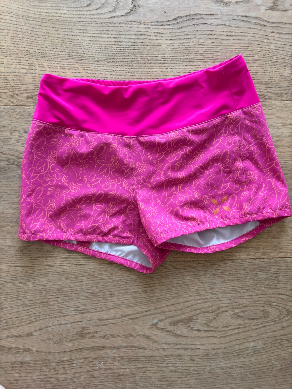 Girls' Hot Pink Floral Active Swim Shorts